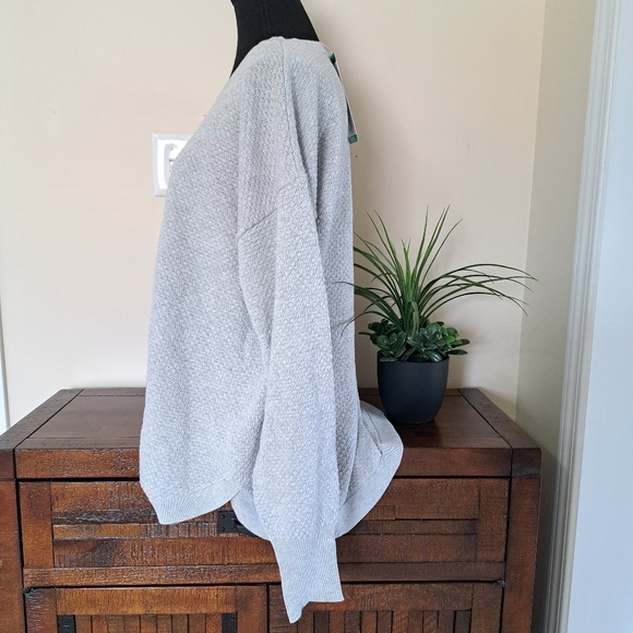 Matty M Honeycomb Sweater Grey Women's Size XL Cotton Neutral - Picture 5 of 12